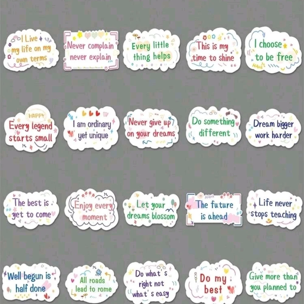 Inspirational Short Sentences Graffiti 50 Individual Stickers